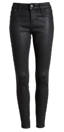 Black Studded Leather Pants