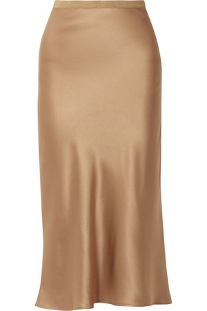Anine Bing | Toast silk midi skirt | NET-A-PORTER.COM