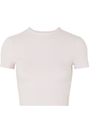 calé | Esmée cropped ribbed stretch-jersey T-shirt | NET-A-PORTER.COM