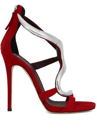 Giuseppe Zanotti Venere metallic-snake sandals red & silver E100043003 - Farfetch