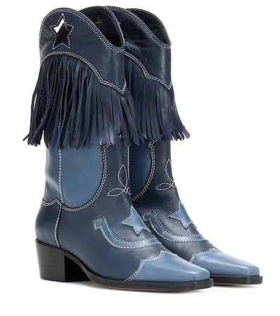 Texas Fringes leather cowboy boots