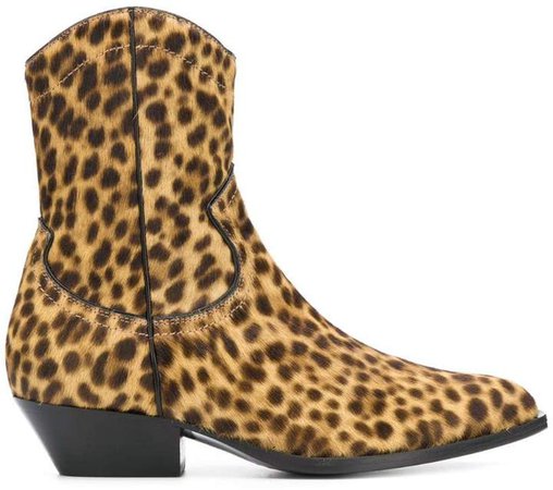 leopard ankle boots
