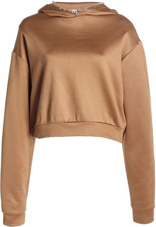 Area Cropped Knit Hoodie