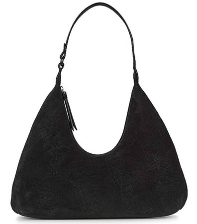 black suede shoulder bag
