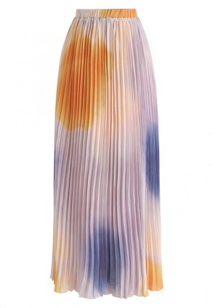 Pastel Refection Pleated Maxi Skirt - Skirt - BOTTOMS - Retro, Indie and Unique Fashion