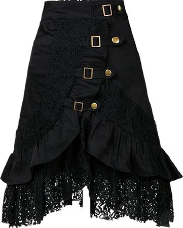 Taiduosheng Women's Steampunk Gothic Clothing Vintage Cotton Black Lace Skirts Small at Amazon Women’s Clothing store