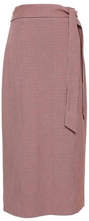 JAPAN EXCLUSIVE Houndstooth Tie-Waist Pencil Skirt