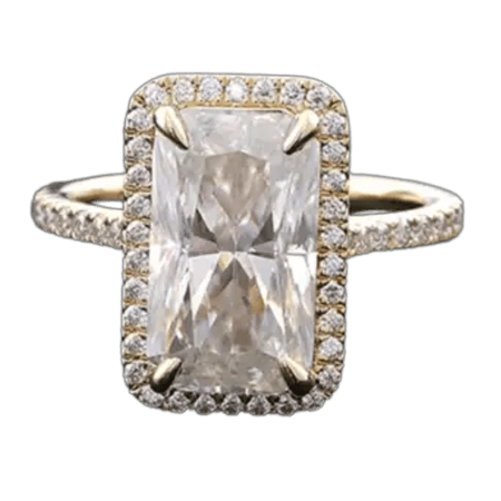 GIA Report Certified 5 Carat Diamond Yellow Gold Engagement Ring Wedding Ring