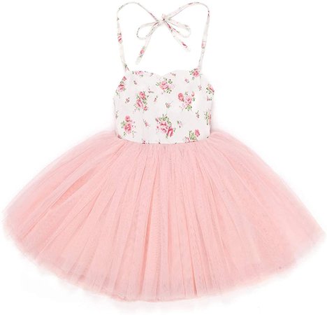 Amazon.com: Flofallzique Floral Toddler Easter Dress Pink Tulle Wedding Party Baby Dress (Pink,4): Clothing