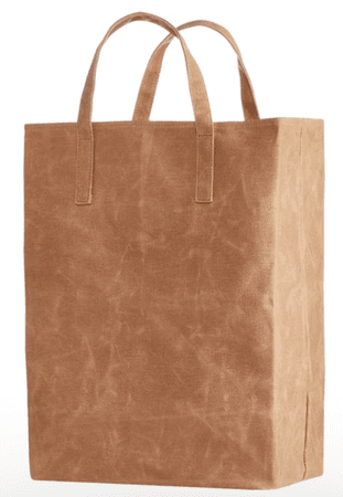 World's Strongest Grocery Bag - Hand Waxed with Beeswax brown tan paper bag purse