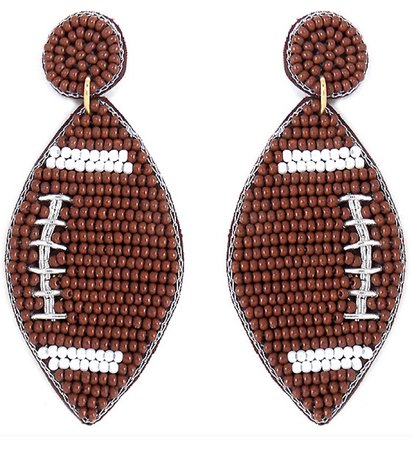 beaded football earrings