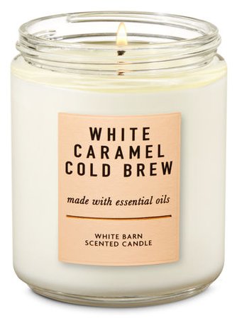 White Caramel Cold Brew Single Wick Candle | Bath & Body Works