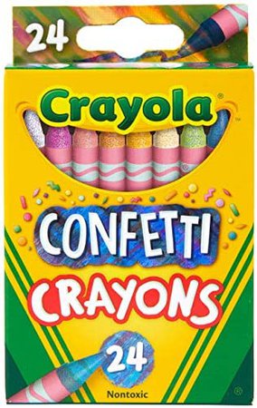 Amazon.com: Crayola Confetti Crayons, Multi Color Crayons, Kids Coloring Supplies, 24 Count (Pack of 1) : Toys & Games