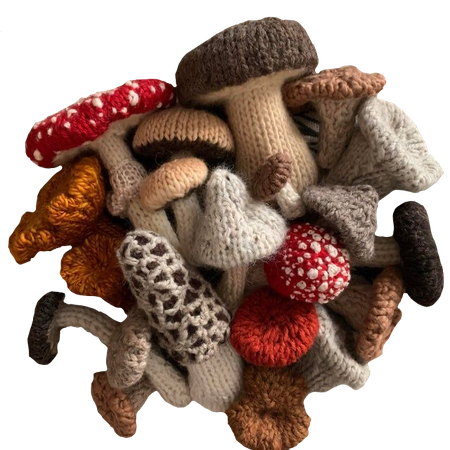 crocheted mushrooms