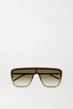 Gold D-frame gold-tone and tortoiseshell acetate sunglasses | SAINT LAURENT | NET-A-PORTER