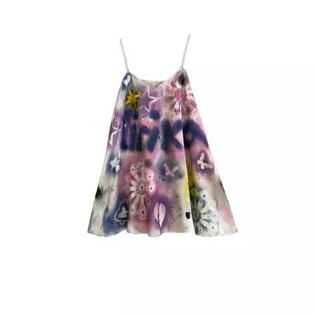 Spray Painted Silk Dress – Lirika Matoshi