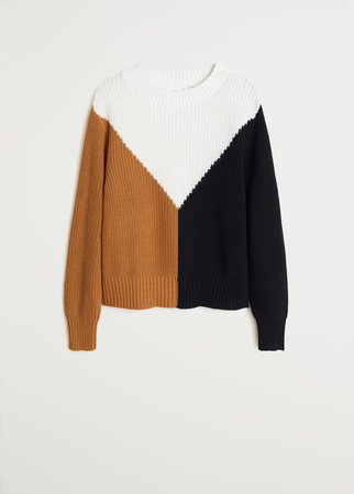 Tricolor knit sweater - Women | Mango USA