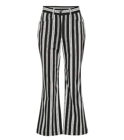 Striped high-waisted cropped pants