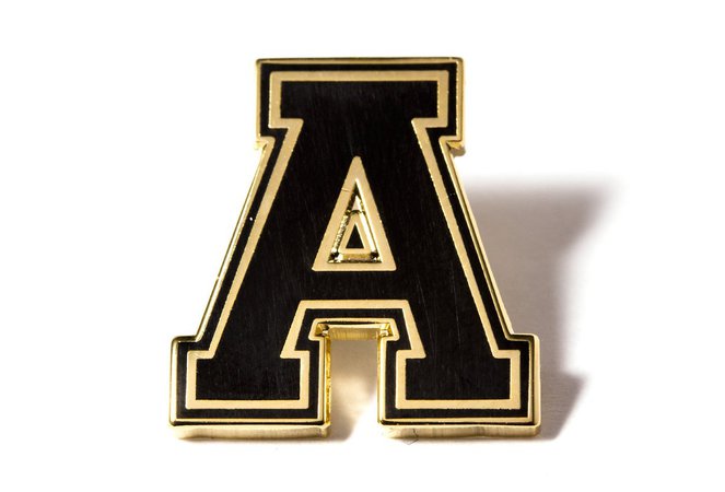 Varsity Letter Pins - Black and Gold – PINTRILL