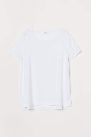 Short-sleeved Blouse - White