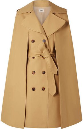 Donna Cape-effect Cotton-twill Trench Coat - Beige