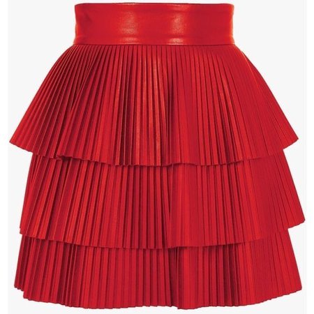 Red Ruffle Layered Skirt