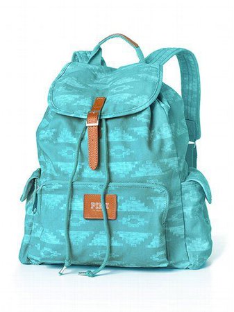 pink victoria secret aqua tribal backpack