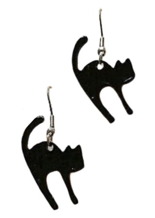 Black cat earrings | Ebay