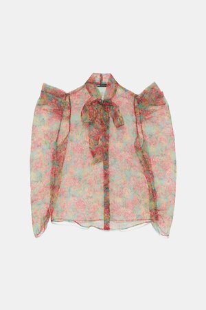 Trend FLORAL PRINT ORGANZA BLOUSE - NEW IN-WOMAN | ZARA New Zealand