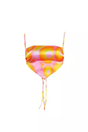 Albufeira Handkerchief Backless Crop Top in Orange Swirl – Elsie & Fred