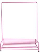 Amazon.com: BOFENG Clothes Rack Metal Garment Racks Heavy Duty Indoor Bedroom Cool Clothing Hanger with Top Rod and Lower Storage Shelf with 2-Tier Shelves 47'' x 60'' (Length x Height) Pink: Home & Kitchen
