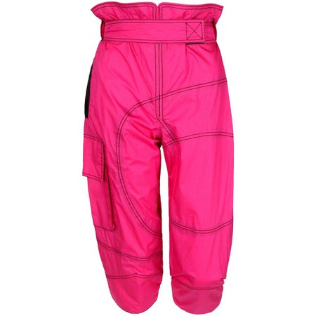EMILIO PUCCI Bright Pink Highwaisted Windbreaker Capri Pants For Sale at 1stdibs