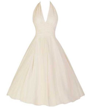 vintage cream swing dress 50s