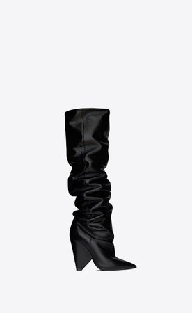 Yves Saint Laurent Black Leather Boots