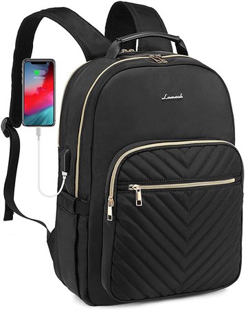 Amazon.com: LOVEVOOK Quilted Laptop Backpack Stylish Laptop Bag for Women Work Computer Bags Bookbag Purse,15.6-Inch, Black : Electronics