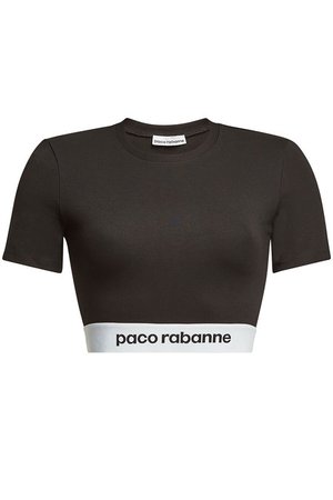 Paco Rabanne - Cropped T-Shirt - black