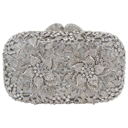 White gold and diamond evening clutch