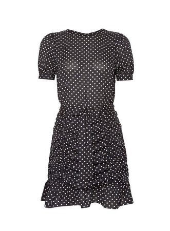 Spot Printed Ruched Mini Dress | Dorothy Perkins