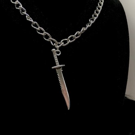 Ur Knife My Back Chain Dark Horror Aesthetic Knife Jewelry | Etsy