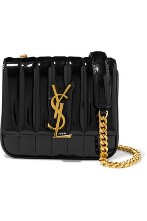 Saint Laurent | Vicky small quilted patent-leather shoulder bag | NET-A-PORTER.COM