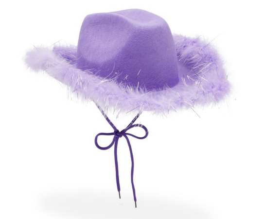 light purple cowgirl hat fur trim cowboy