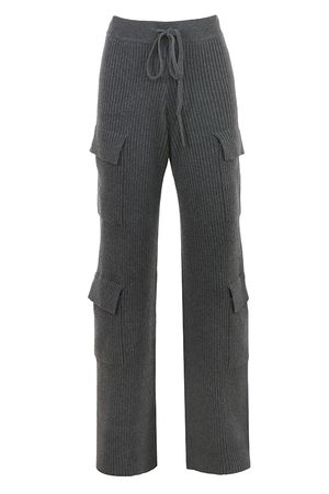 Clothing : Trousers : 'Tea' Charcoal Knitted Utility Trousers