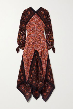 Brick Northwest paneled floral-print silk crepe de chine dress | Altuzarra | NET-A-PORTER