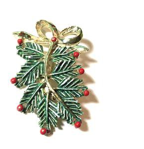 Pine Bough and Berry Enameled Brooch circa 1960s – Dorothea's Closet Vintage