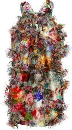 Prabal Gurung Ruffled Floral Strapless Midi Dress