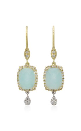 Infinity 14K Gold, Amazonite and Diamond Earrings by Meira T | Moda Operandi