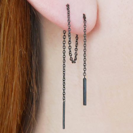 black chain earrings