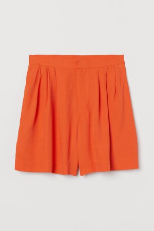 Wide-cut Shorts - Orange