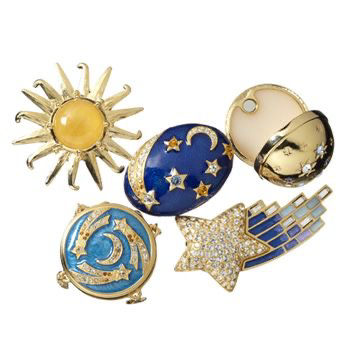 trinkets gold and blue