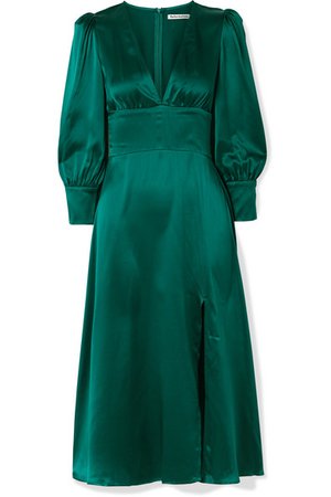 Reformation | Keats silk-satin midi dress | NET-A-PORTER.COM